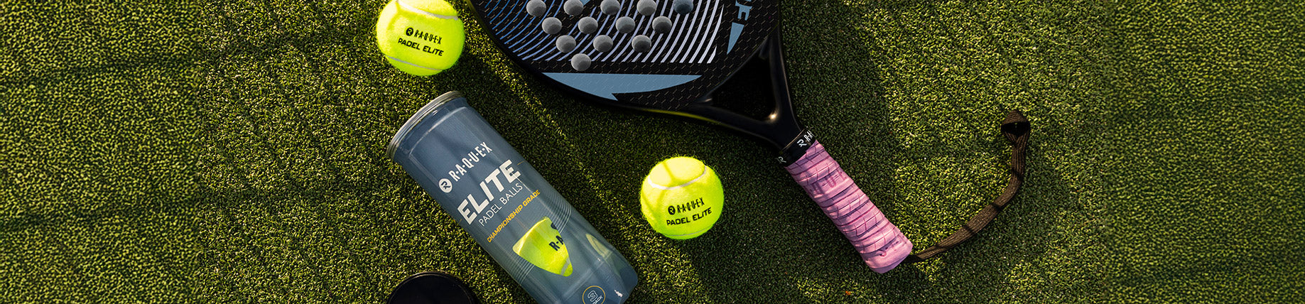 Raquex Padel Tennis Balls on a court