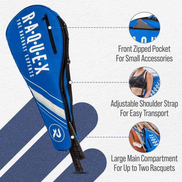 Blue tennis racket cover from Raquex