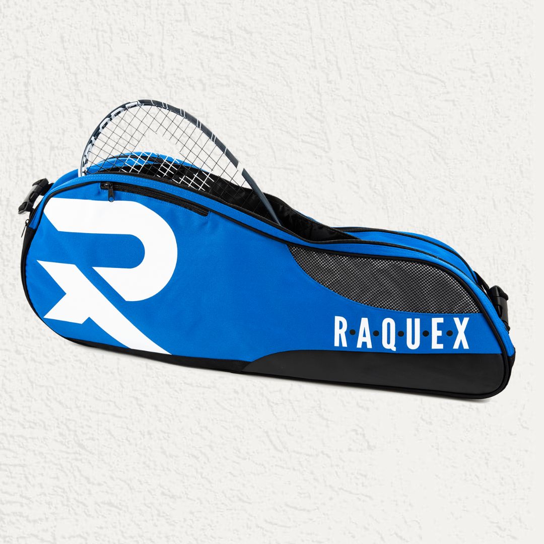 Blue and black raquet bag by raquex