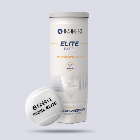 Raquex Elite White Padel Balls – Tube of 3