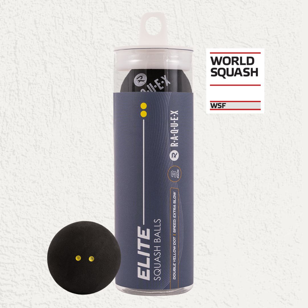 Balles de squash Raquex – Double point jaune, point jaune, point rouge, point bleu