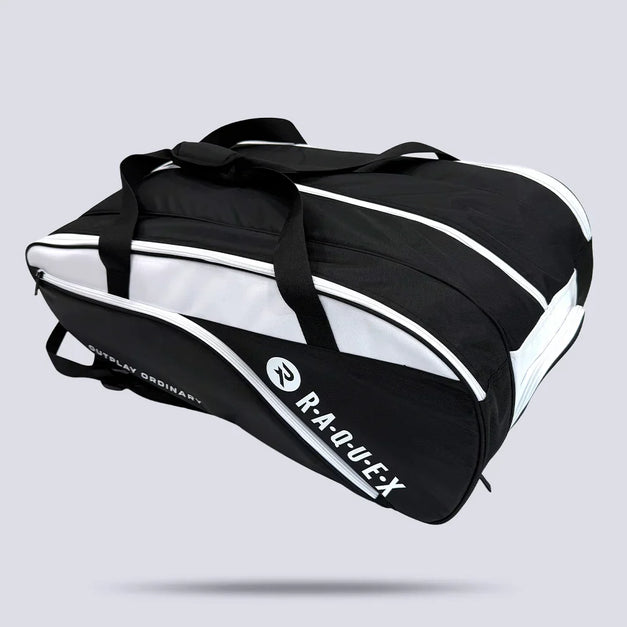 Raquex Elevate Tour tennis racquet bag three quarter view with twin carry handles