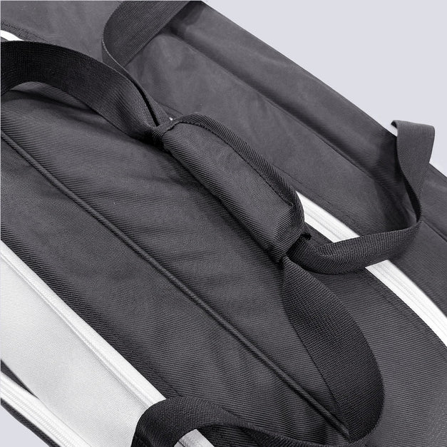 Close up of the padded backpack straps on the Raquex Elevate Tour racquet bag