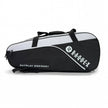 Raquex Elevate Tour racquet bag in black and white, side profile