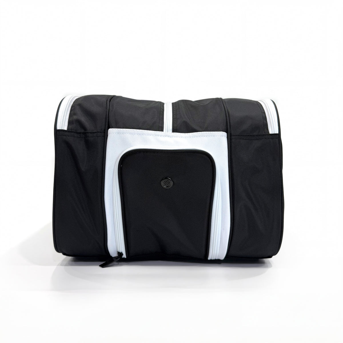End view of the Raquex Elevate Tour bag with the ventilated pocket and three compartments