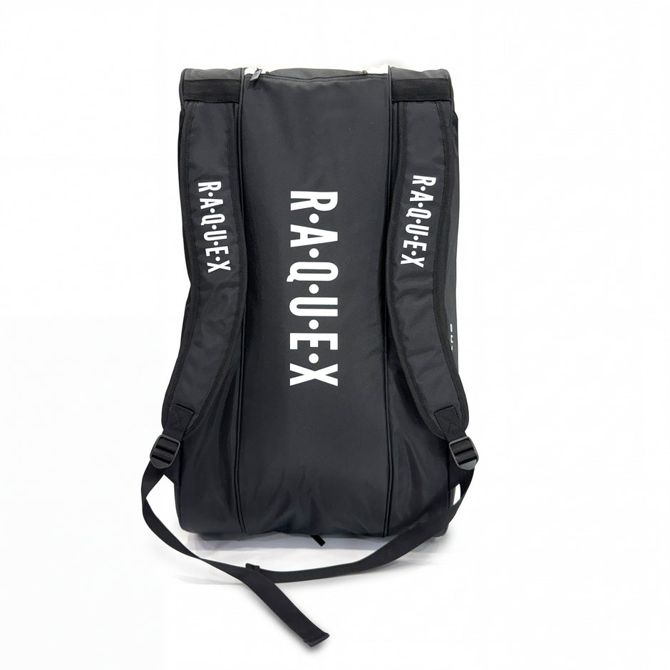 Rear of the Raquex Elevate Tour bag with padded backpack shoulder straps
