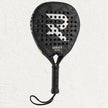 Raquex Elite Padel Racquet in Black with black grip and wrist strap
