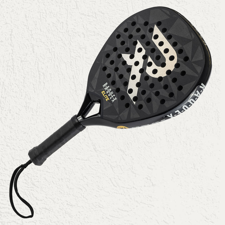 Raquex Elite Padel Racquet in Black with yellow elite branding