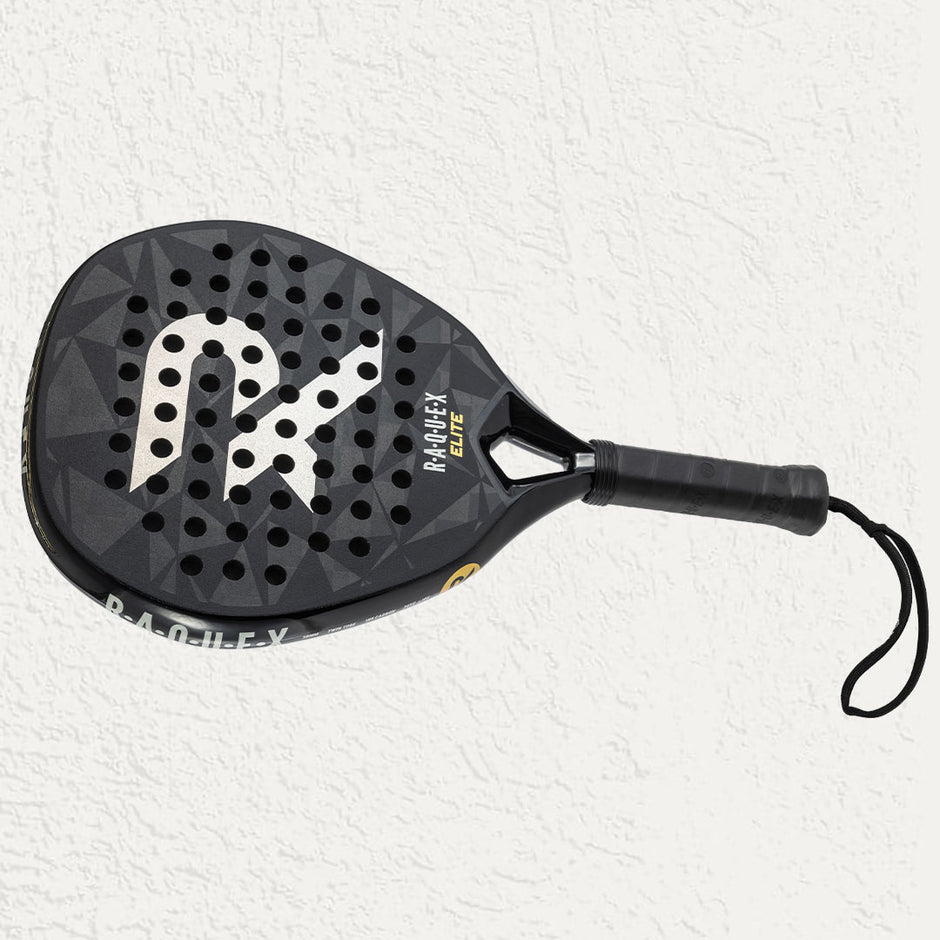 Carbon fibre Raquex Elite Padel Racquet in Black