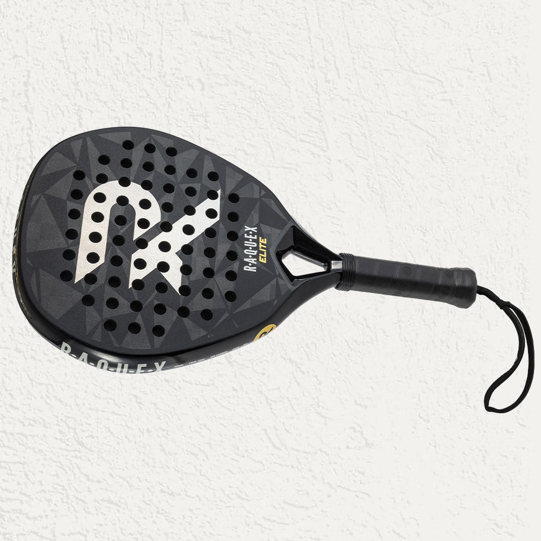 Carbon fibre Raquex Elite Padel Racquet in Black