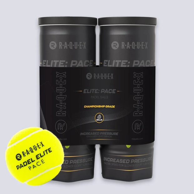 Balles de padel Raquex Elite – 2x tubes de 3 (6 balles)