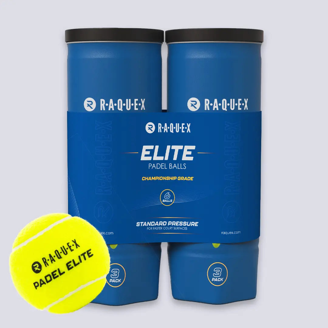 Raquex Elite Padel Balls – 2x Tubes of 3 (6 Balls)
