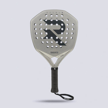 Raquex Evion Match padel racquet showing the perforated face