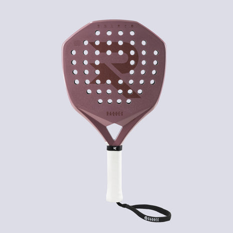 Evion Precision Rose padel racquet showing the perforated face and Vector Shape crown
