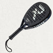 Raquex Excel Padel Racquet in Black with black grip and wrist strap