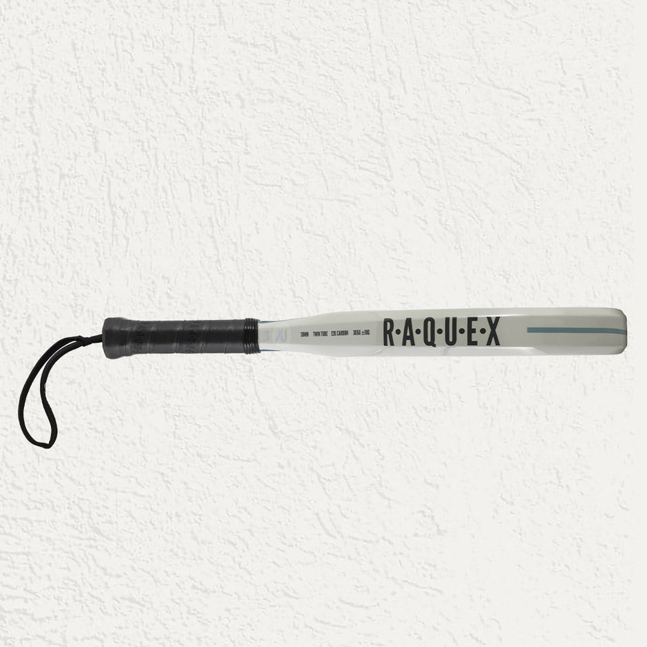Raquex padel racquet in white hoizontal