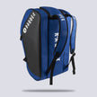 Blue Raquex Execute Tour padel bag stood upright, showing depth and the shoulder strap fixings