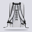 Rear of the white Raquex Execute Tour padel bag showing the twin underside shoulder straps for backpack carry
