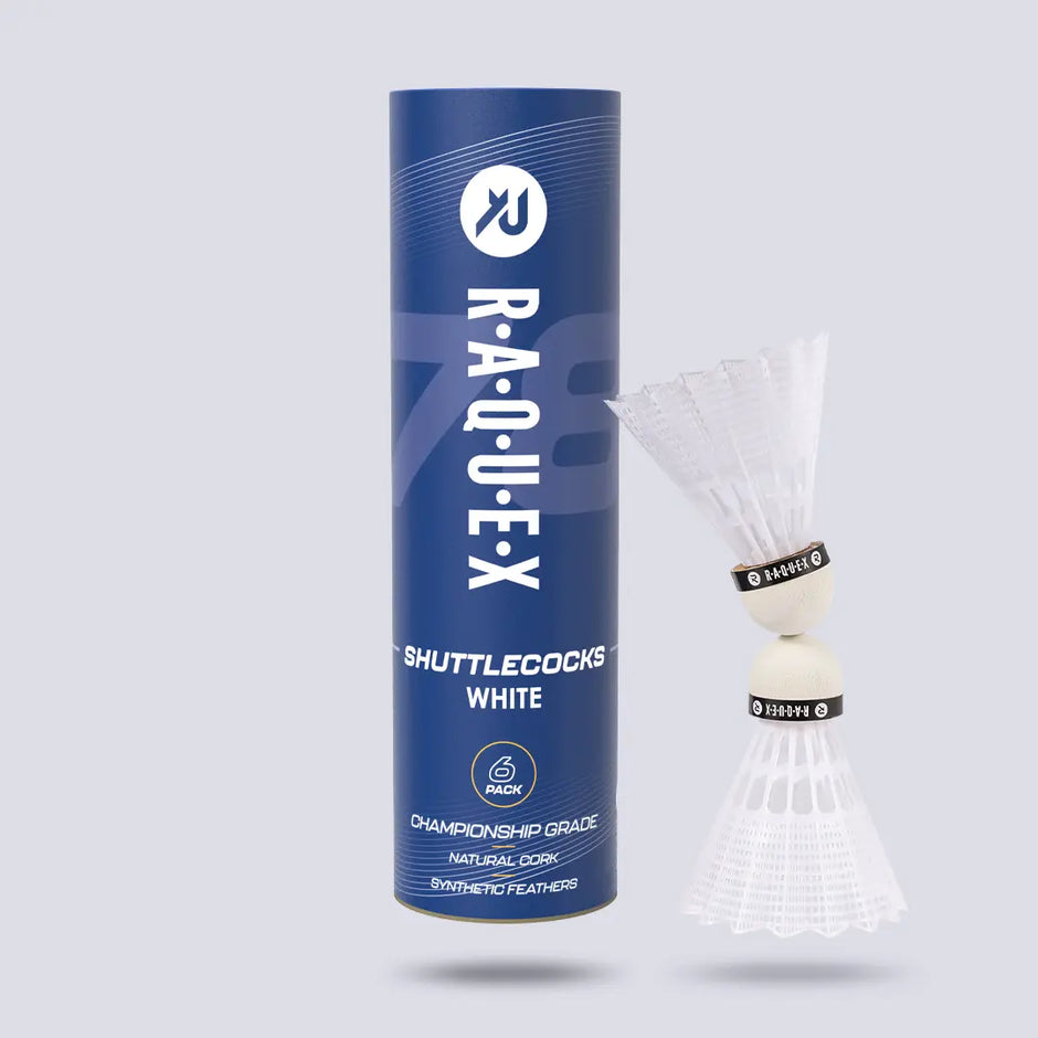 Raquex Shuttlecocks – Yellow or White, 3 Speeds, Tube of 6