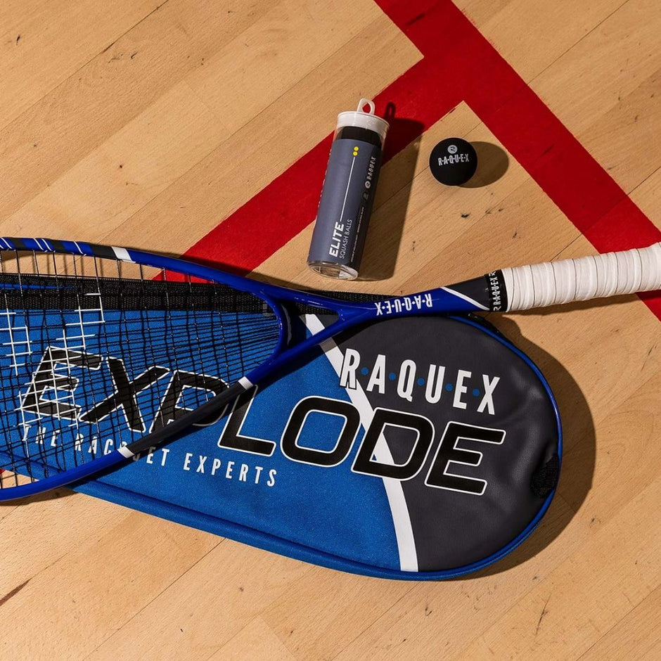 Balles de squash Raquex – Double point jaune, point jaune, point rouge, point bleu