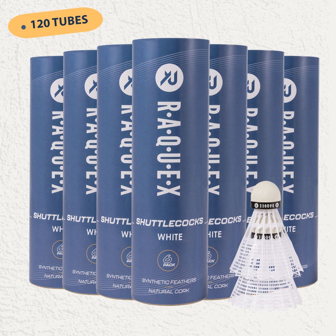 Volants Raquex – Jaune ou Blanc, Tube de 6, 77 Vitesses – 120 Tubes