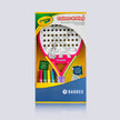 Raquex x Crayola Colour and Play padel racquet box in pink, front, showing the four wipe-off markers included