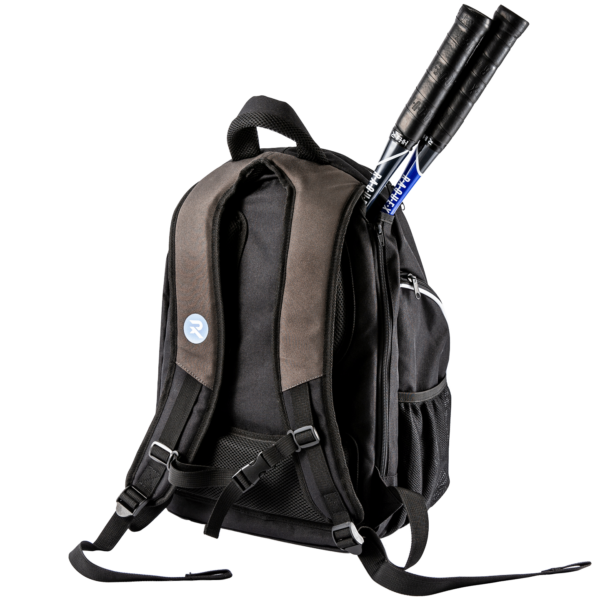 Raquex black racquet backpack with racquets inside