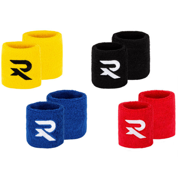 Wrist sweat bands in various colours, suitable for all sports