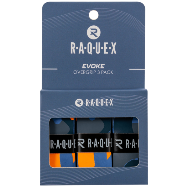 Pack of three Raquex Evoke Overgrips in various colours